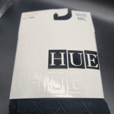 Hue Textured Diamond Tights Black Size M/L NEW